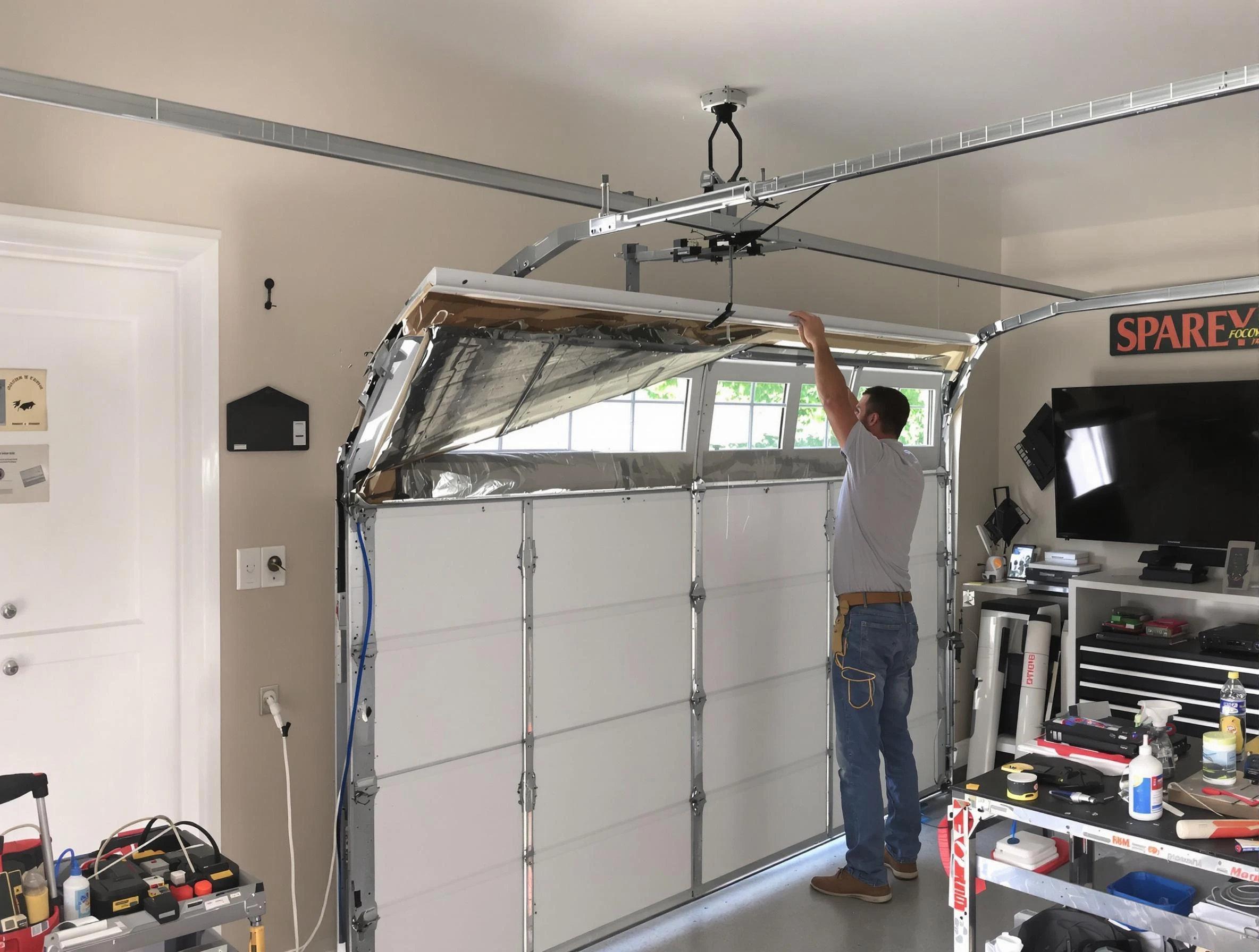 Garage door section replacement by Pelham Garage Door Repair in Pelham